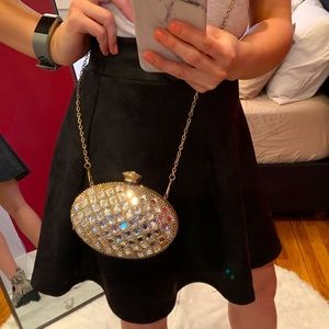 Gold clutch/crossbody with jewels